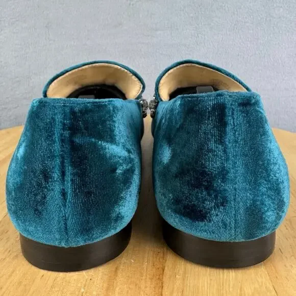 Ivanka Trump Velvet Loafers W/ Rhinestones Slip On Flats Women’s Size 9M US - Picture 4 of 8